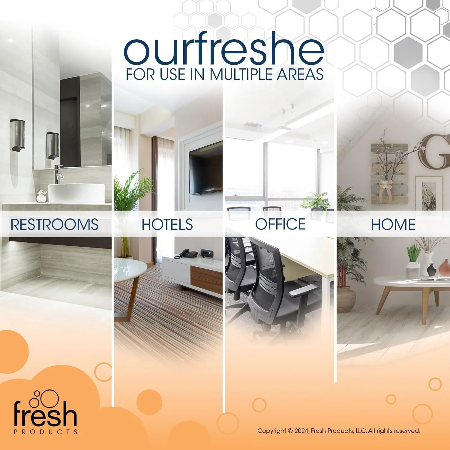 Fresh Products ourfreshe Plug In Air Freshener 30 Day Replace Messy Aerosols with Dry Fragrance For Use in Medium Sized Spaces White Dispenser 1 Pack