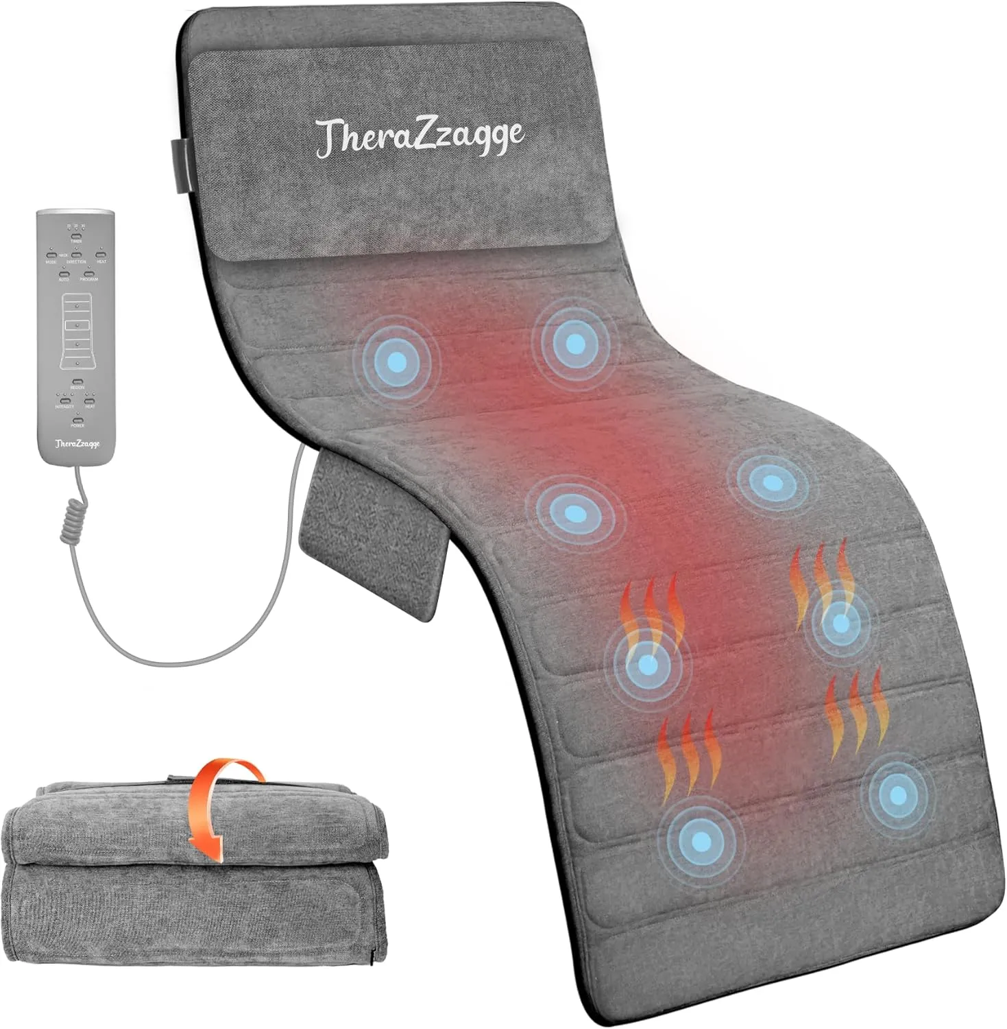 Full Body Massage Mat with Heat, Vibration Back Massager, Massage Chair Pad, Seat Massager, 8 Vibrating Motors, 2 Heating Pads for Back, Fathers Day Dad Gifts from Daughter