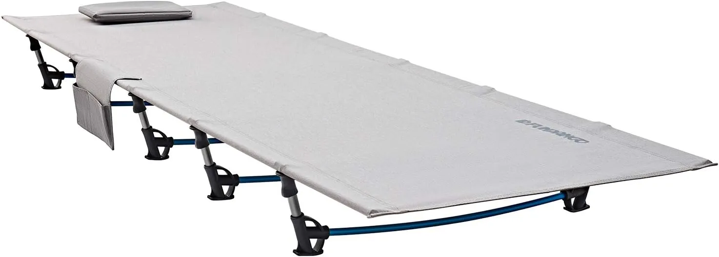 FUNDANGO Ultralight Folding Camping Cot, Extra Long Backpacking Camping Cots for Adults Protable Cot Bed for Hiking Travel Home Mountaineering, Grey