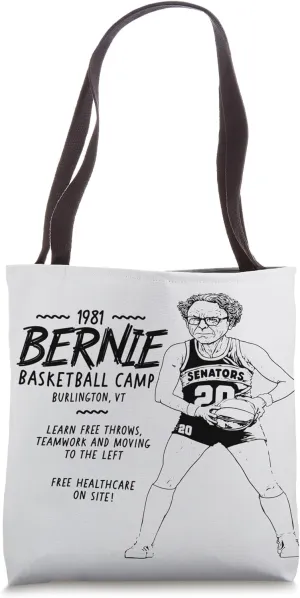 Funny Bernie Sanders Basketball Camp Retro Bernie Tote Bag