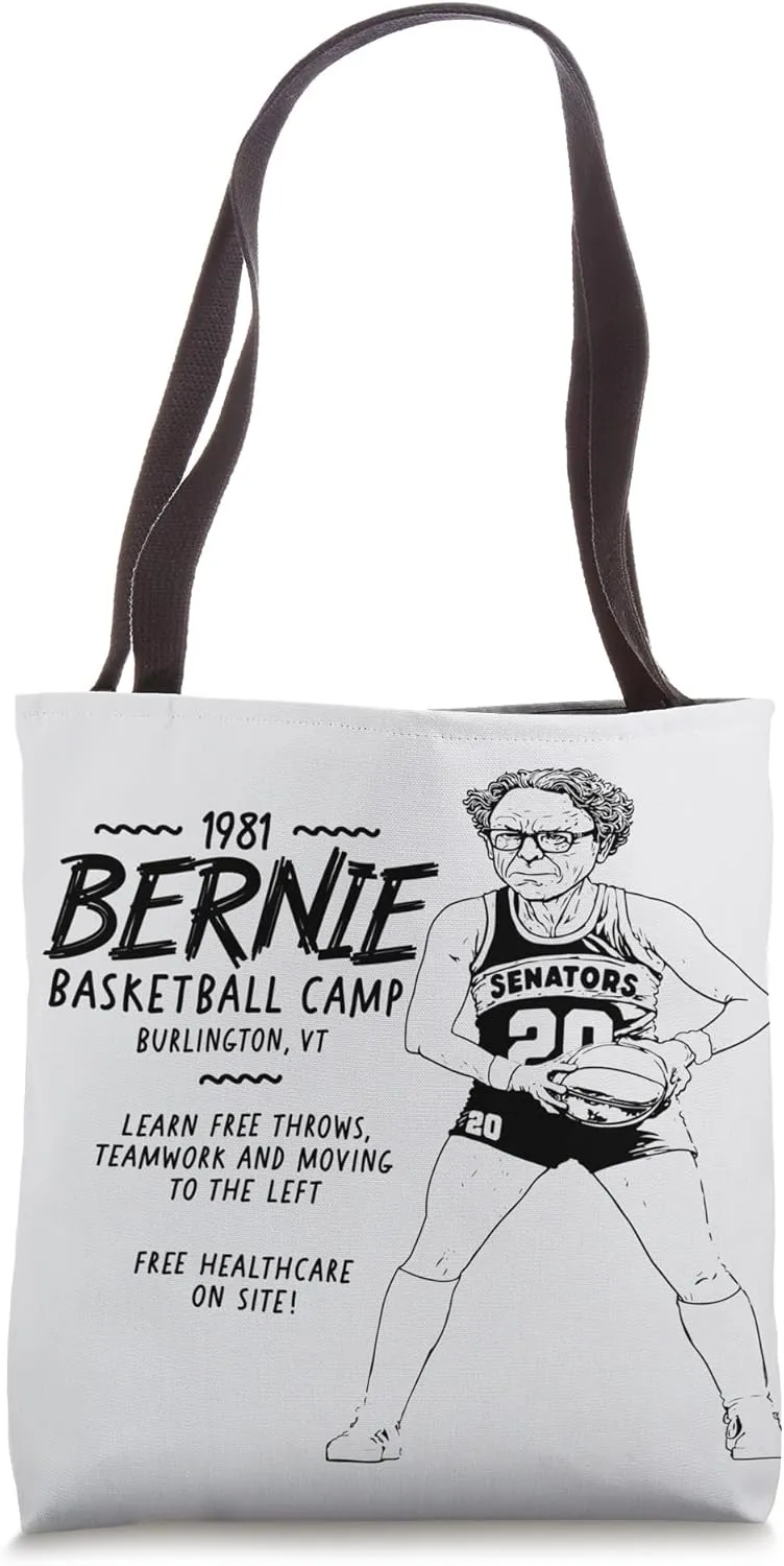 Funny Bernie Sanders Basketball Camp Retro Bernie Tote Bag