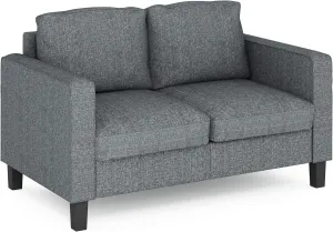 Furinno Bayonne Modern Upholstered Loveseat/Sofa Couch for Living Room, Gunmetal
