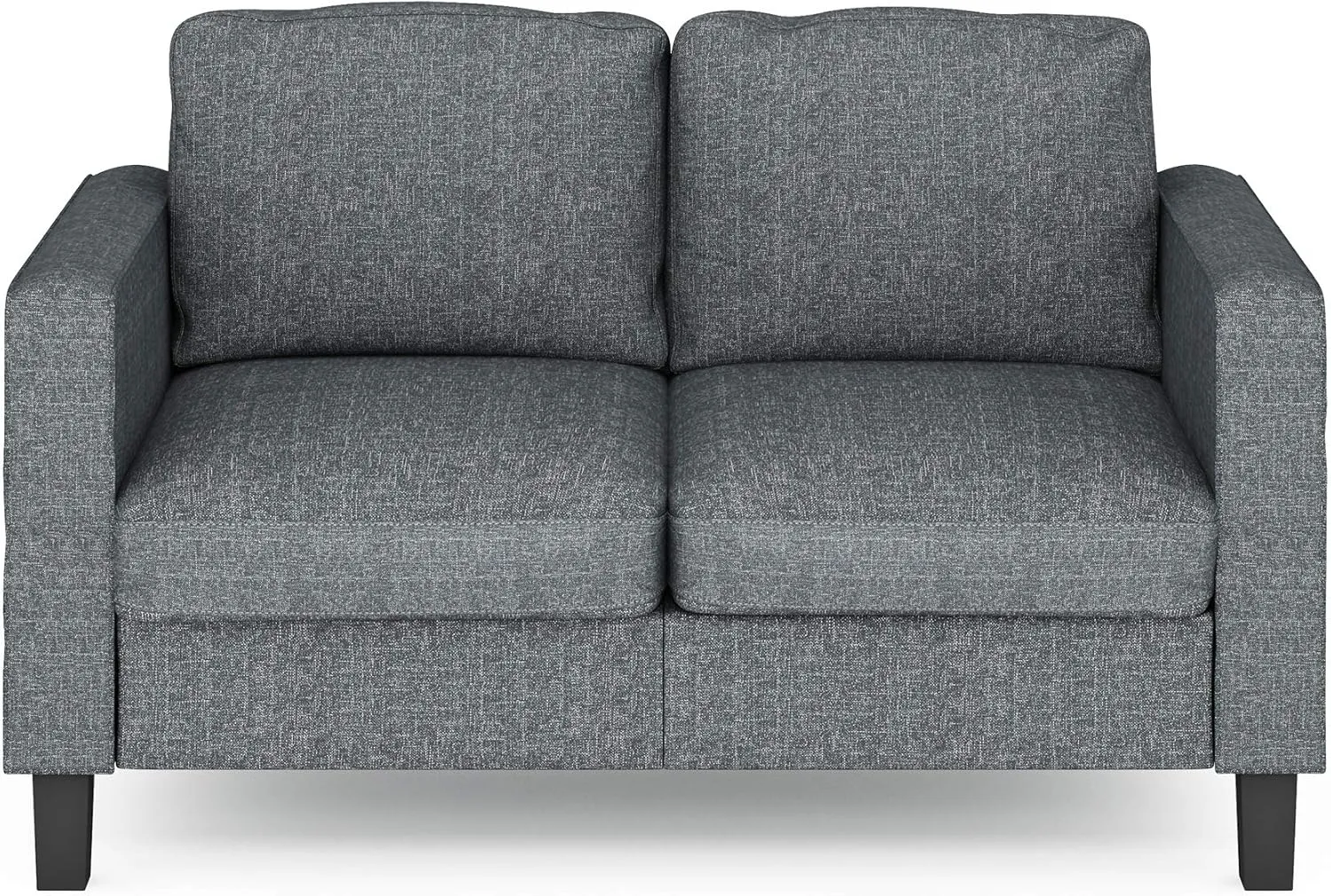 Furinno Bayonne Modern Upholstered Loveseat/Sofa Couch for Living Room, Gunmetal