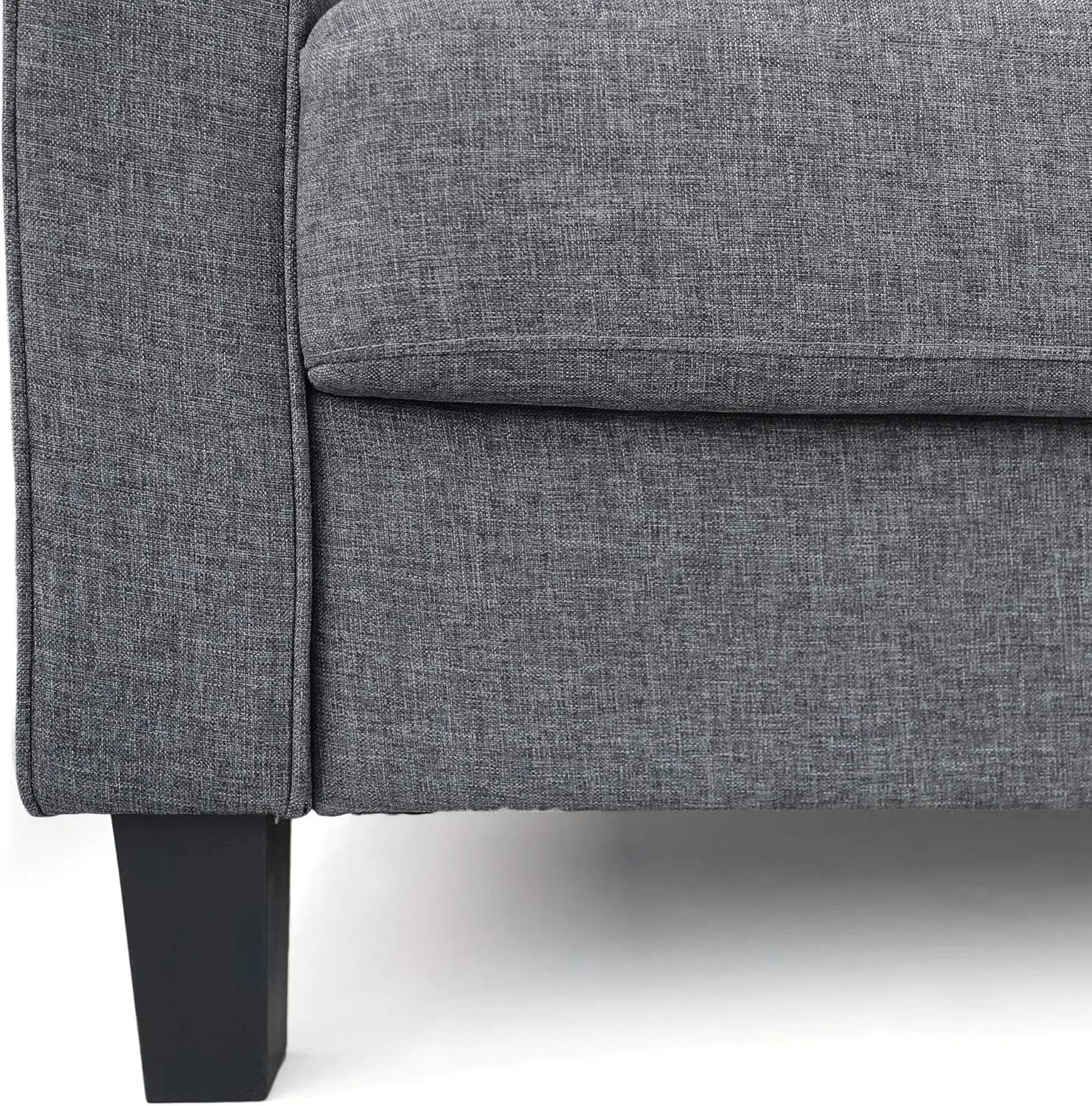 Furinno Bayonne Modern Upholstered Loveseat/Sofa Couch for Living Room, Gunmetal