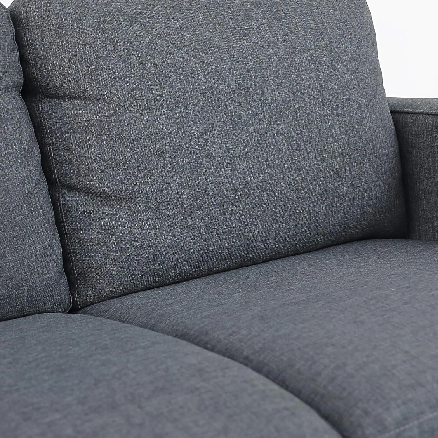Furinno Bayonne Modern Upholstered Loveseat/Sofa Couch for Living Room, Gunmetal