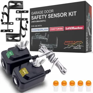 Garage Door Opener Safety Sensors with Brackets for Chamberlain 820CB Liftmaster 041-0136 Craftsman Electric Infrared Photo Eye Replacement Sensor Beam Kit