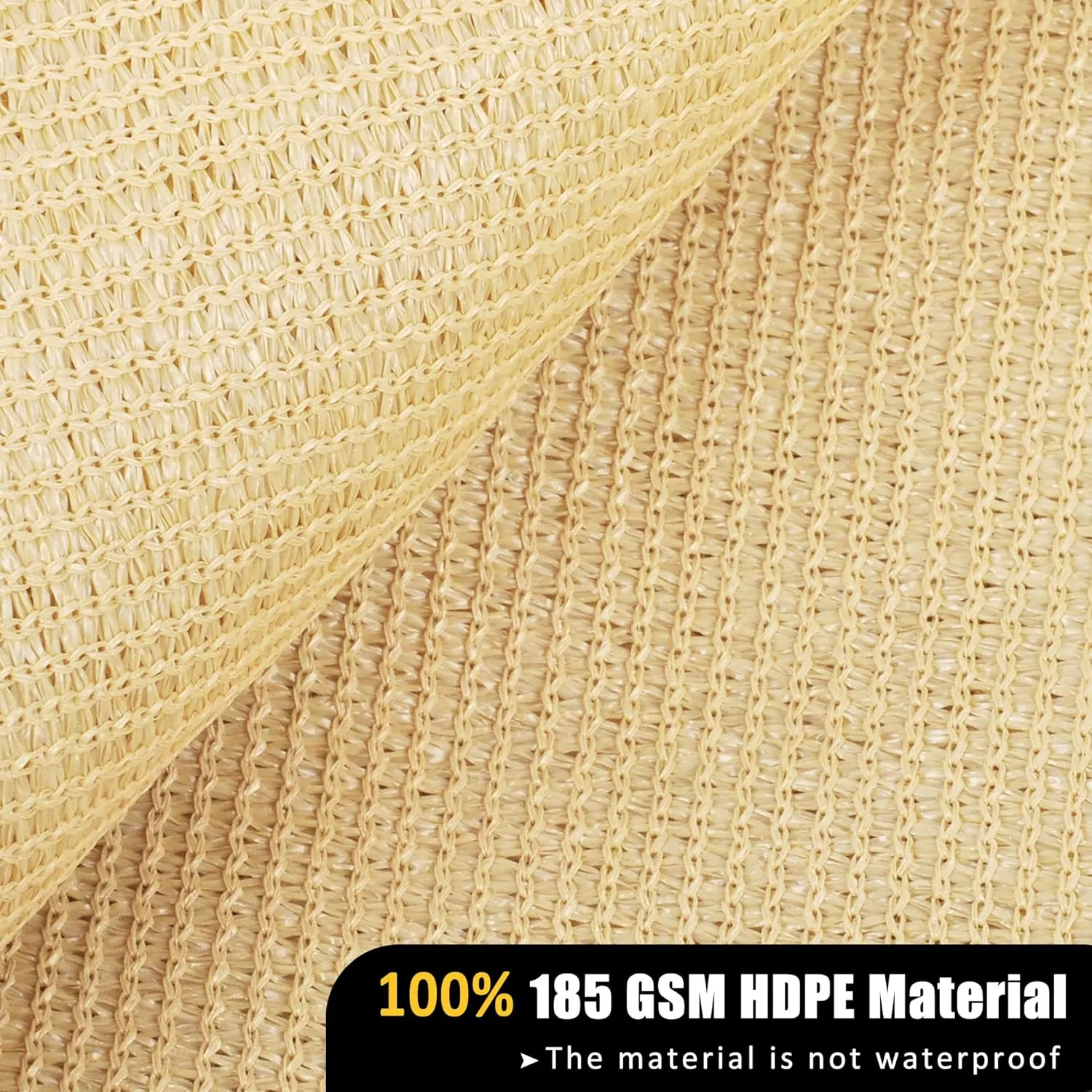 Garden expert 16'x20' Sun Shade Sail Sand Large Rectangle Canopy Sail Shade Cloth for Patio Garden Outdoor Backyard