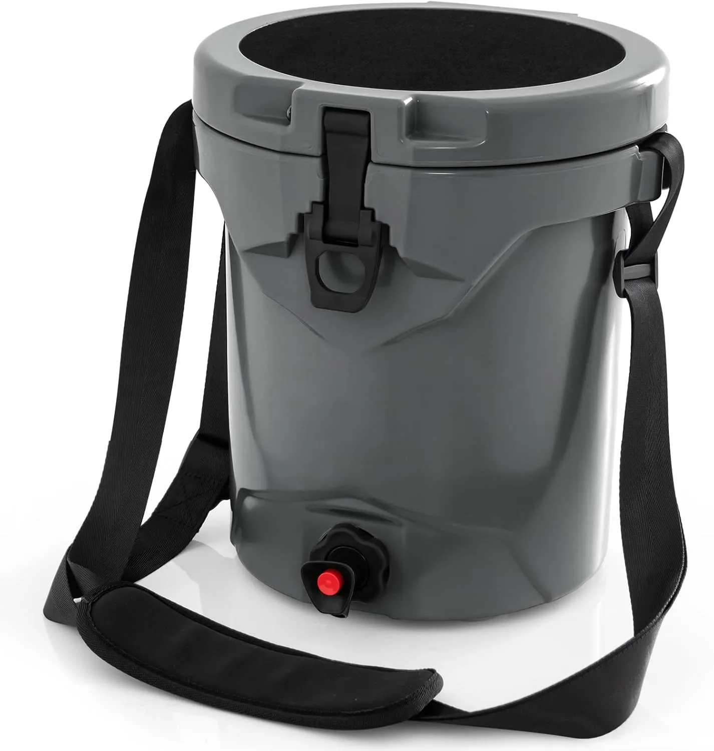 Goplus Portable Water Cooler, 2.5 Gallon Camping Cooler w/Faucet, Adjustable Shoulder Carrying Strap, 10 QT Outdoor Cold & Hot Insulated Cooler for Drinks Beverage, 5-7-day Retention