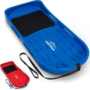 GoSports 2 Person Premium Snow Sled - Choose Red or Blue - Double Walled Construction, Pull Strap and Padded Seat