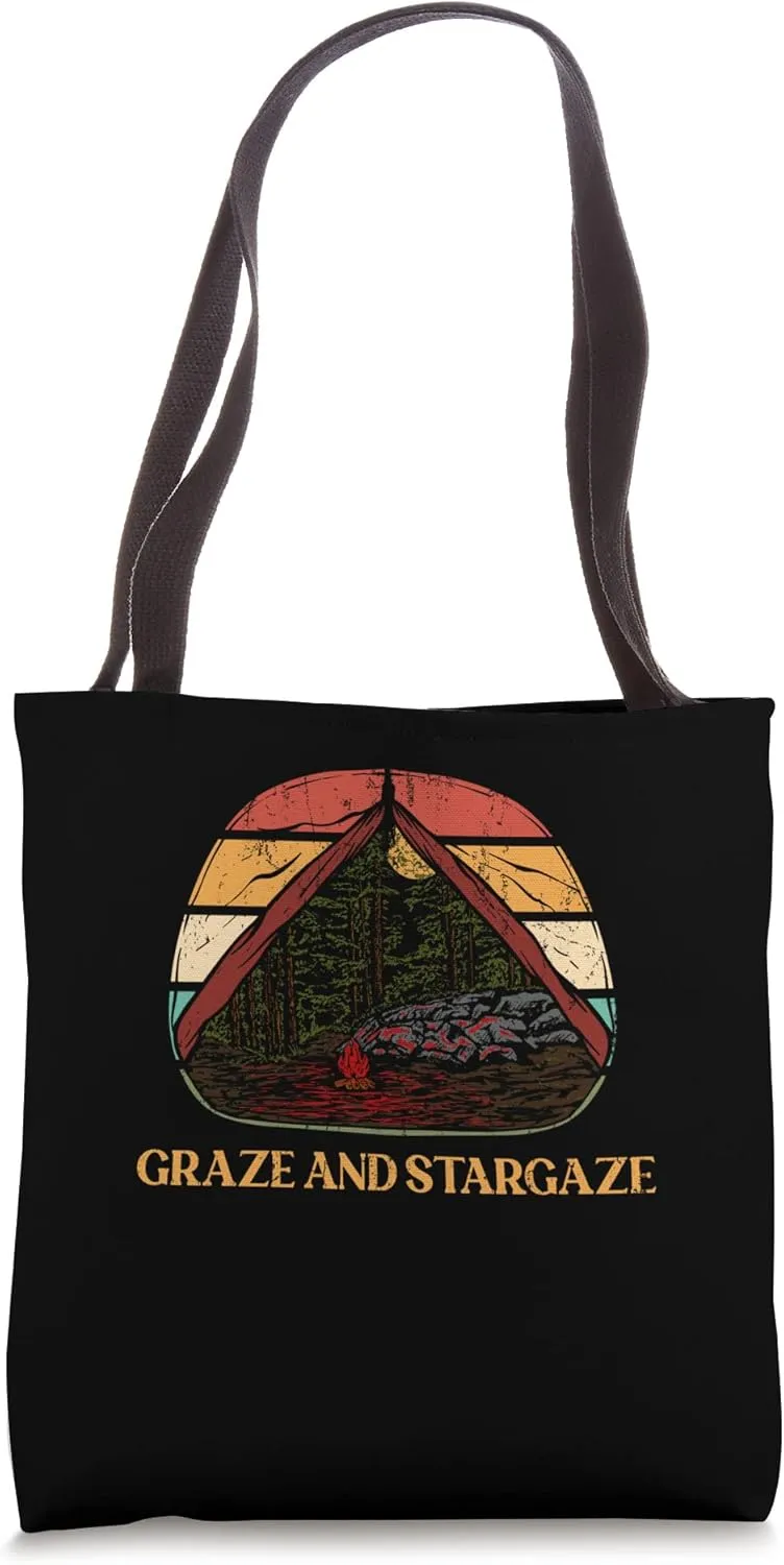Graze and Stargaze Camping Wildlife Camper Outdoor Traveler Tote Bag