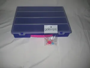Great Gift! 3 Goloops Charms! Romanoff Rainbow Loom Large Organizer Box, Fits 2 Loom,17 Compartments, grape