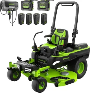 Greenworks 80V 60" Zero Turn, (2) 16.0Ah   (4) 8.0Ah Batteries   Wall Charger