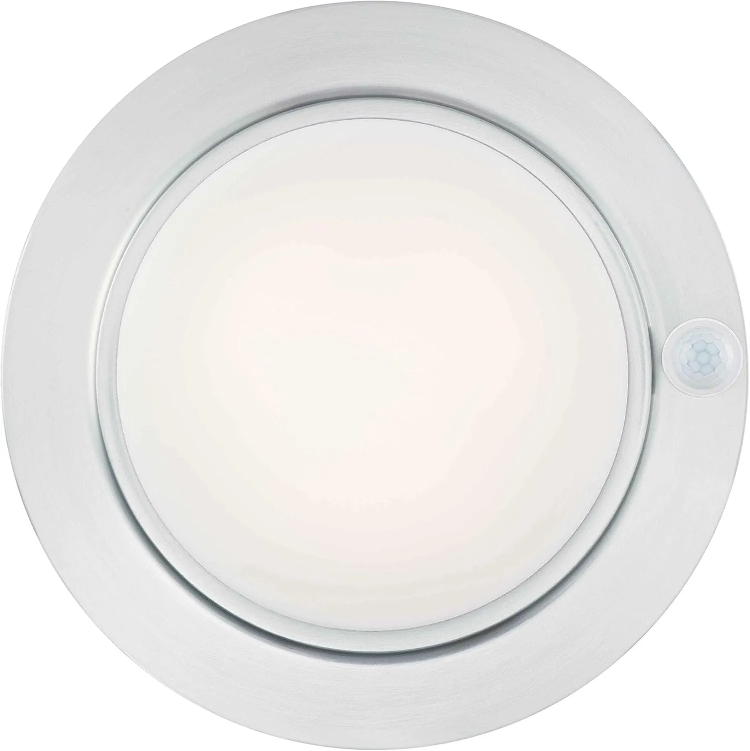 GRUENLICH LED Motion Sensor Flush Mount Ceiling Lighting Fixture, 8.7 Inch 11.5W 890 Lumen, Metal Housing, ETL Rated, 2-Pack, Nickel Finish-5000K