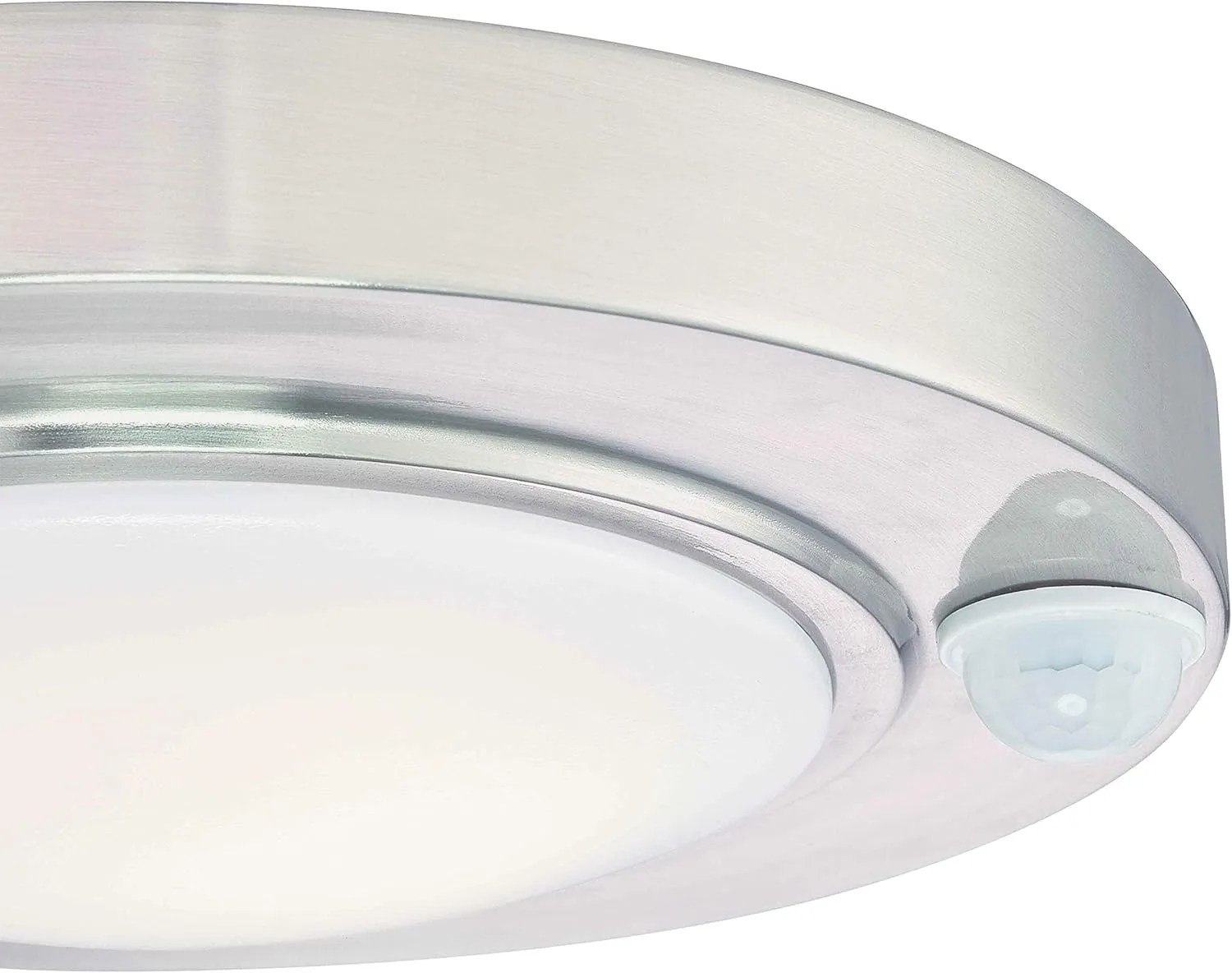 GRUENLICH LED Motion Sensor Flush Mount Ceiling Lighting Fixture, 8.7 Inch 11.5W 890 Lumen, Metal Housing, ETL Rated, 2-Pack, Nickel Finish-5000K