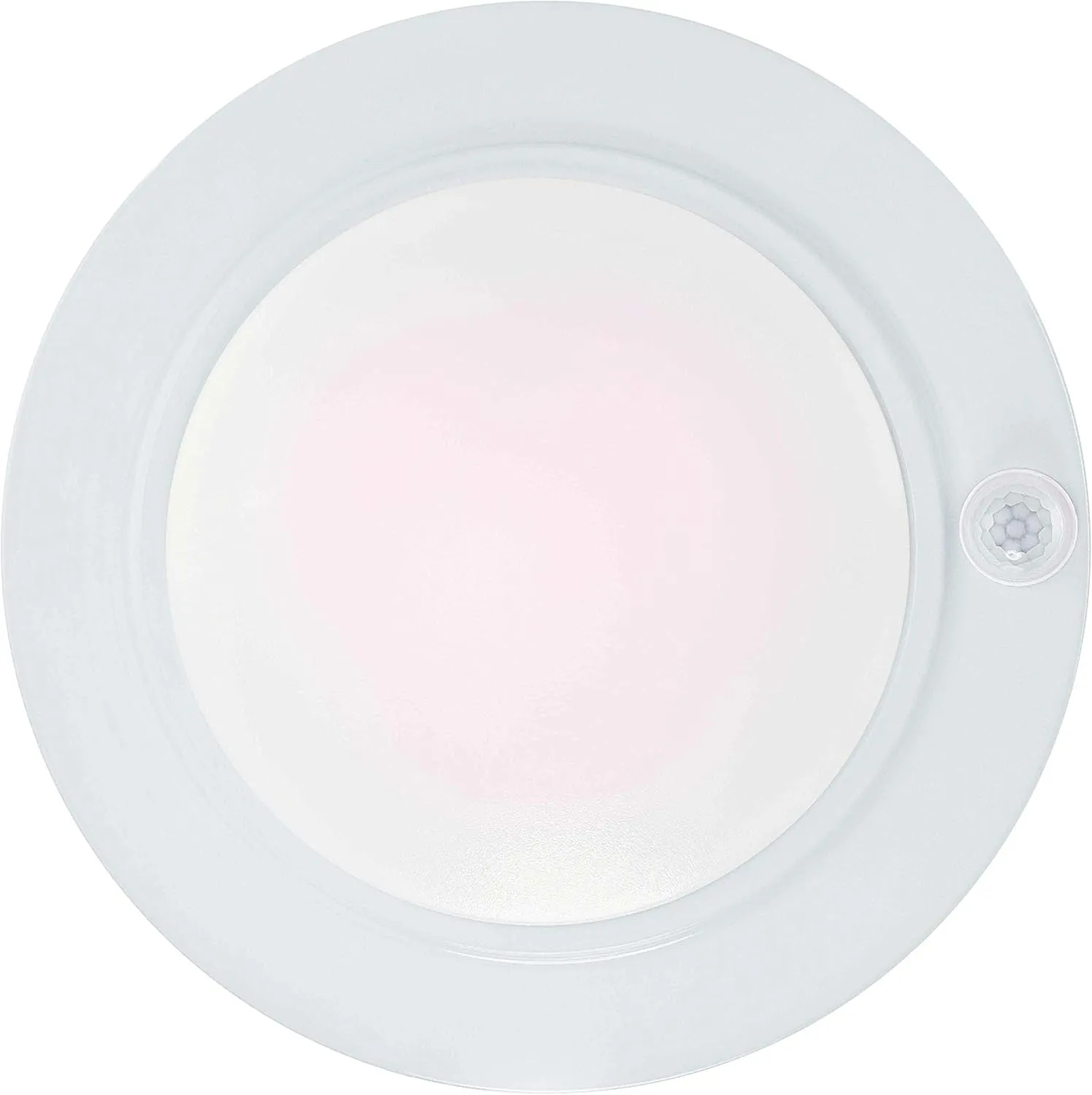 GRUENLICH LED Motion Sensor Flush Mount Ceiling Lighting Fixture, 8.7 Inch 11.5W 890 Lumen, Metal Housing, ETL Rated, 2-Pack, White Finish-3000K