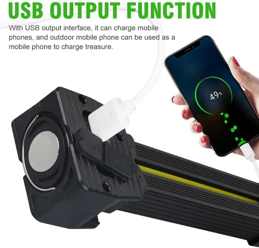 Gym Lamp for Posing, Posing Lamp Portable Magnetic LED Flashlight with Hanging Hook, 7th Gear Dimming and 180 Degree Folding, Handheld USB Rechargeable Multi-Function Light for Gym Camping Work (2pcs)