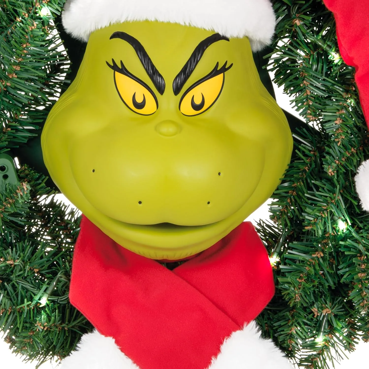 Hallmark Keepsake Grinch Christmas Wreath, Dr. Seuss' How the Grinch Stole Christmas! Grinch With Light, Sound and Motion, Christmas Movie Gifts