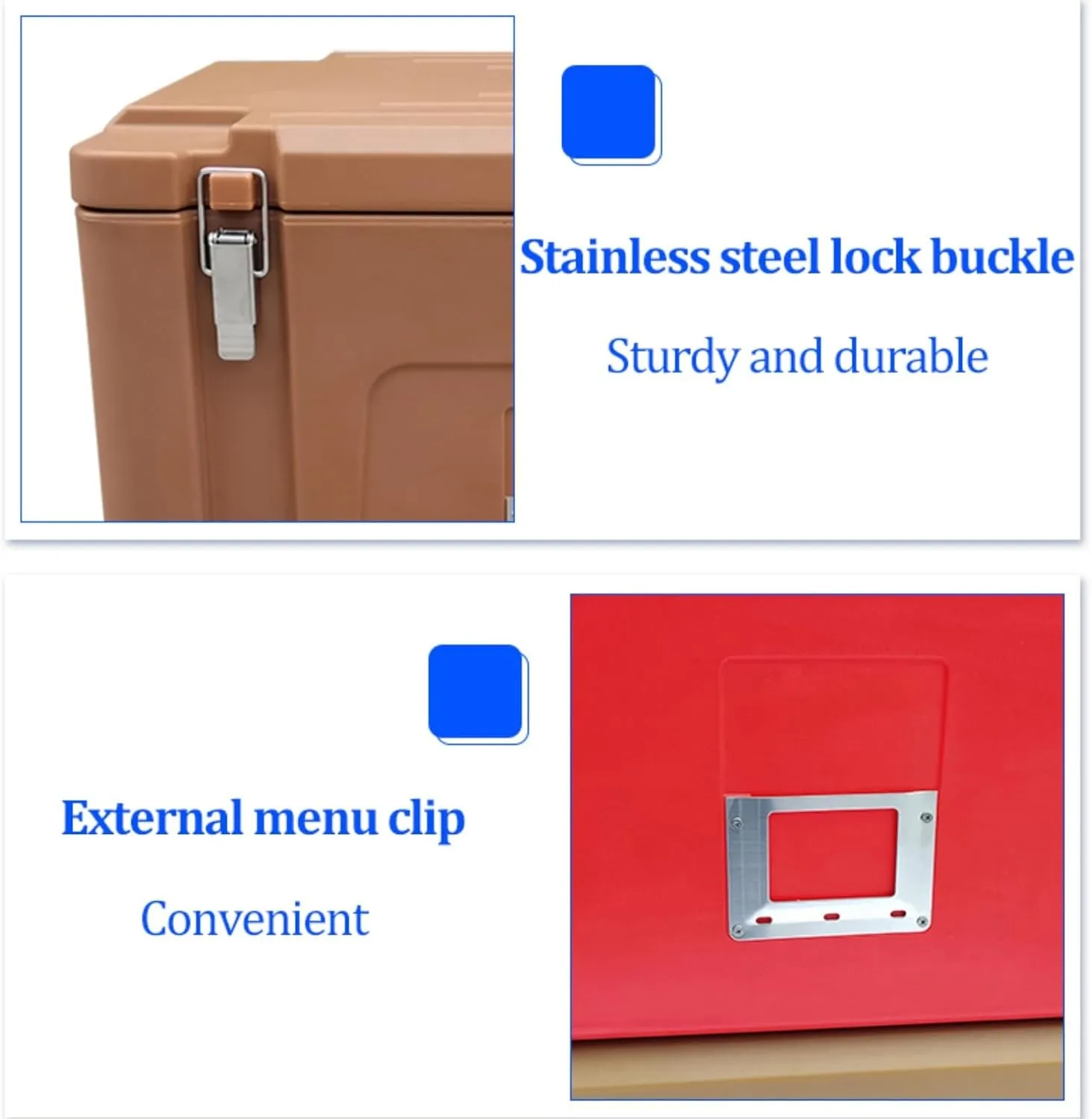 Hard Cooler Insulated Portable Ice Chest Box, Food Warming Cabinet, Fresh Cooler Box, 304 Stainless Steel Liner, PE Material, for Beach, Drink, Camping, Picnic, Barbecue