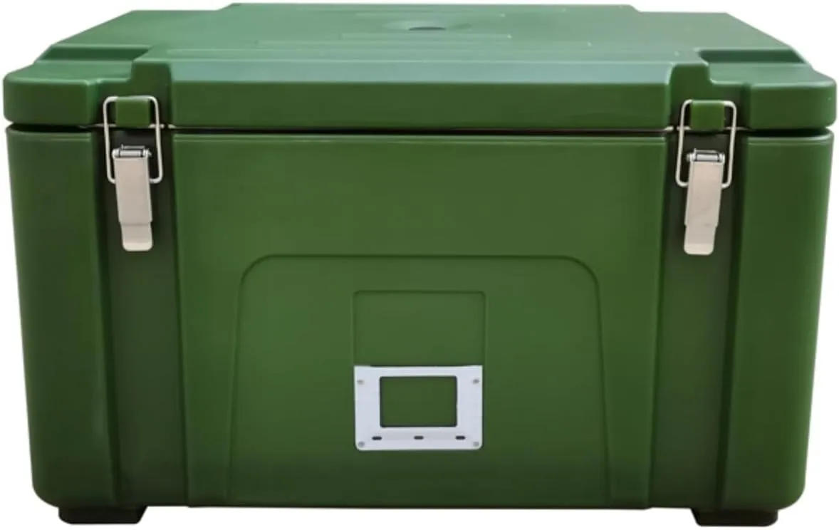 Hard Cooler Insulated Portable Ice Chest Box, Food Warming Cabinet, Fresh Cooler Box, 304 Stainless Steel Liner, PE Material, for Beach, Drink, Camping, Picnic, Barbecue