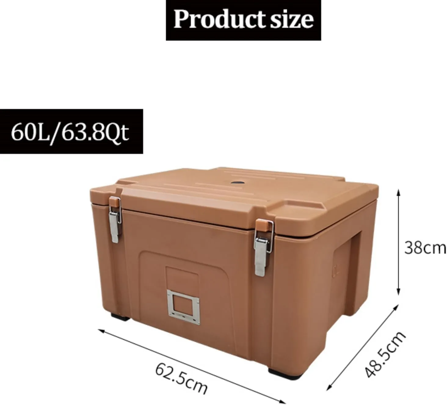 Hard Cooler Insulated Portable Ice Chest Box, Food Warming Cabinet, Fresh Cooler Box, 304 Stainless Steel Liner, PE Material, for Beach, Drink, Camping, Picnic, Barbecue