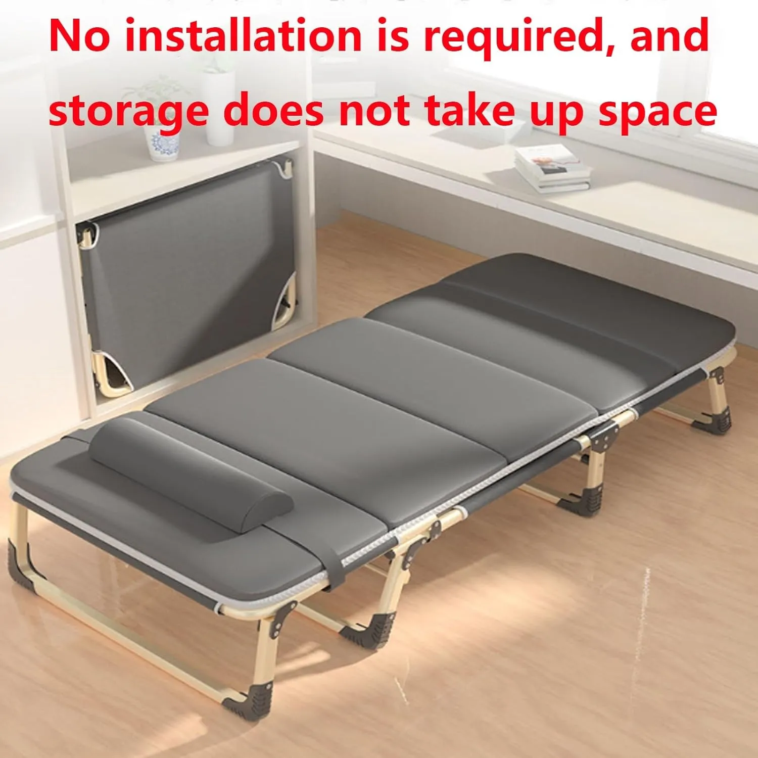 Heavy Duty Camp Cot for Adults for Adults with Mattress and Pillow, 4-Level Adjustable Portable Folding Bed Enlarge Width Comfortable Sleeping Cots for Indoor Outdoor(190 * 68 * 30cm)