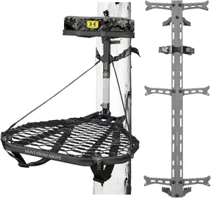 Helium 30" Lightweight Aluminum Treestand Climbing Sticks with Fold Up Steps and Boot Grabbing Grooves (1-Pack/3-Pack)