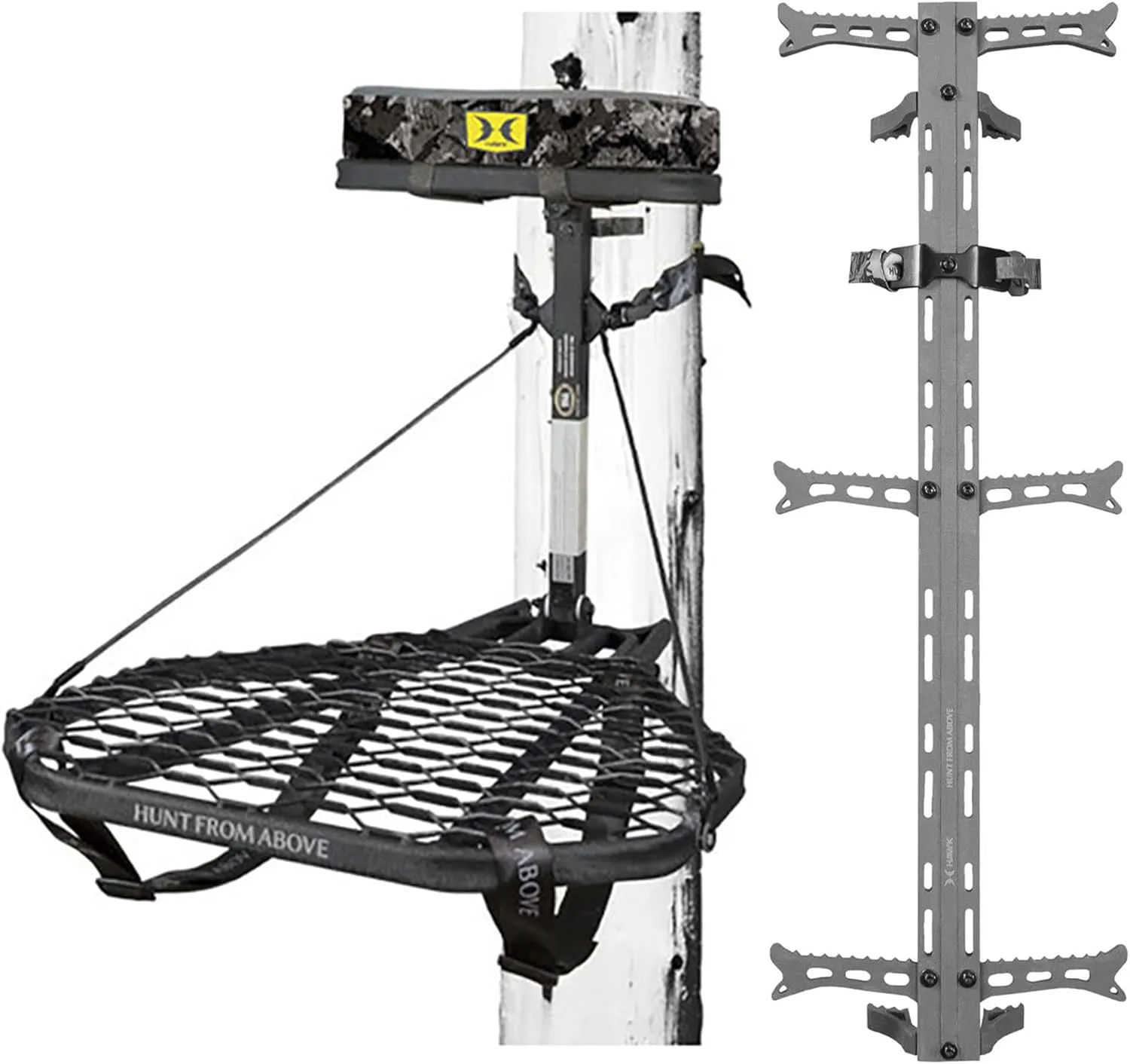 Helium 30" Lightweight Aluminum Treestand Climbing Sticks with Fold Up Steps and Boot Grabbing Grooves (1-Pack/3-Pack)