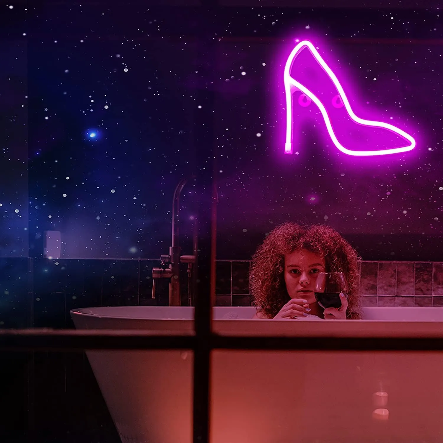High Heels Neon Signs,LED Neon Wall Decoration,for Party,Bar,Birthday,Dorm,Perfect Neon Wall Decor Gift USB or Battery Powered Night Light (pink)