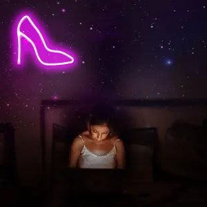 High Heels Neon Signs,LED Neon Wall Decoration,for Party,Bar,Birthday,Dorm,Perfect Neon Wall Decor Gift USB or Battery Powered Night Light (pink)
