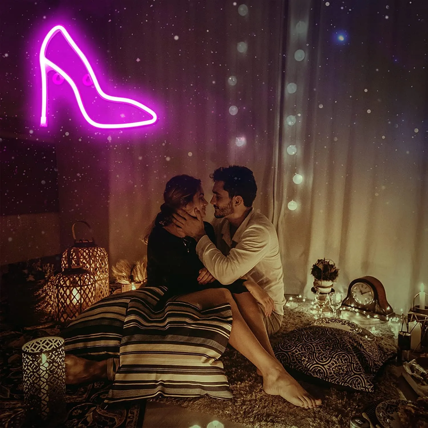 High Heels Neon Signs,LED Neon Wall Decoration,for Party,Bar,Birthday,Dorm,Perfect Neon Wall Decor Gift USB or Battery Powered Night Light (pink)