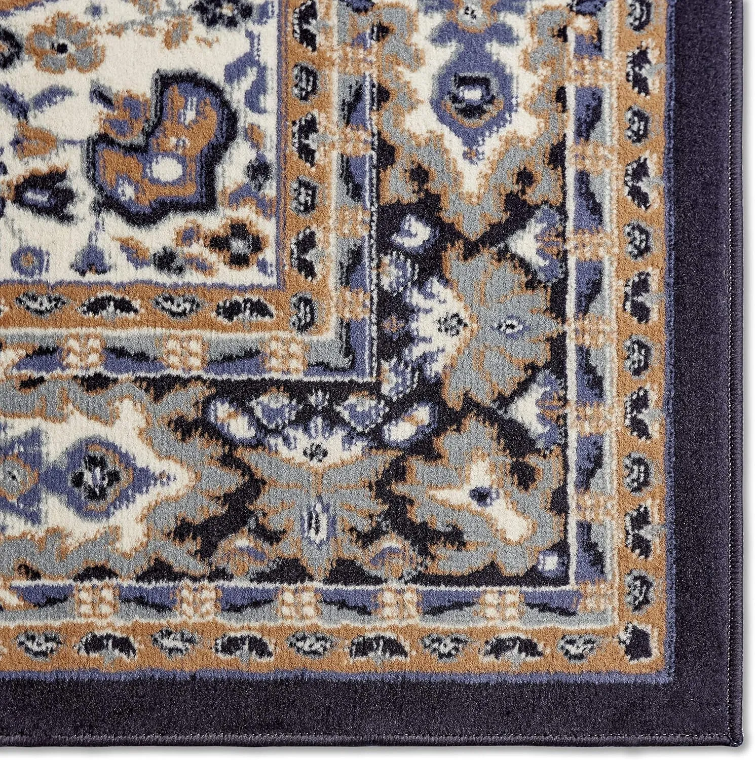 Home Dynamix Premium Sakarya Traditional Medallion Area Rug, Navy Blue/Brown, 5'2"x7'4"