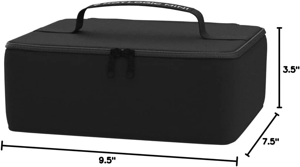 HOTLOGIC Mini Heated Lunch Box - Portable Electric Food Warmer for Men and Women - Great for Work, Office, and Construction - Cook, Reheat, and Eat on the Go - 12V - Black