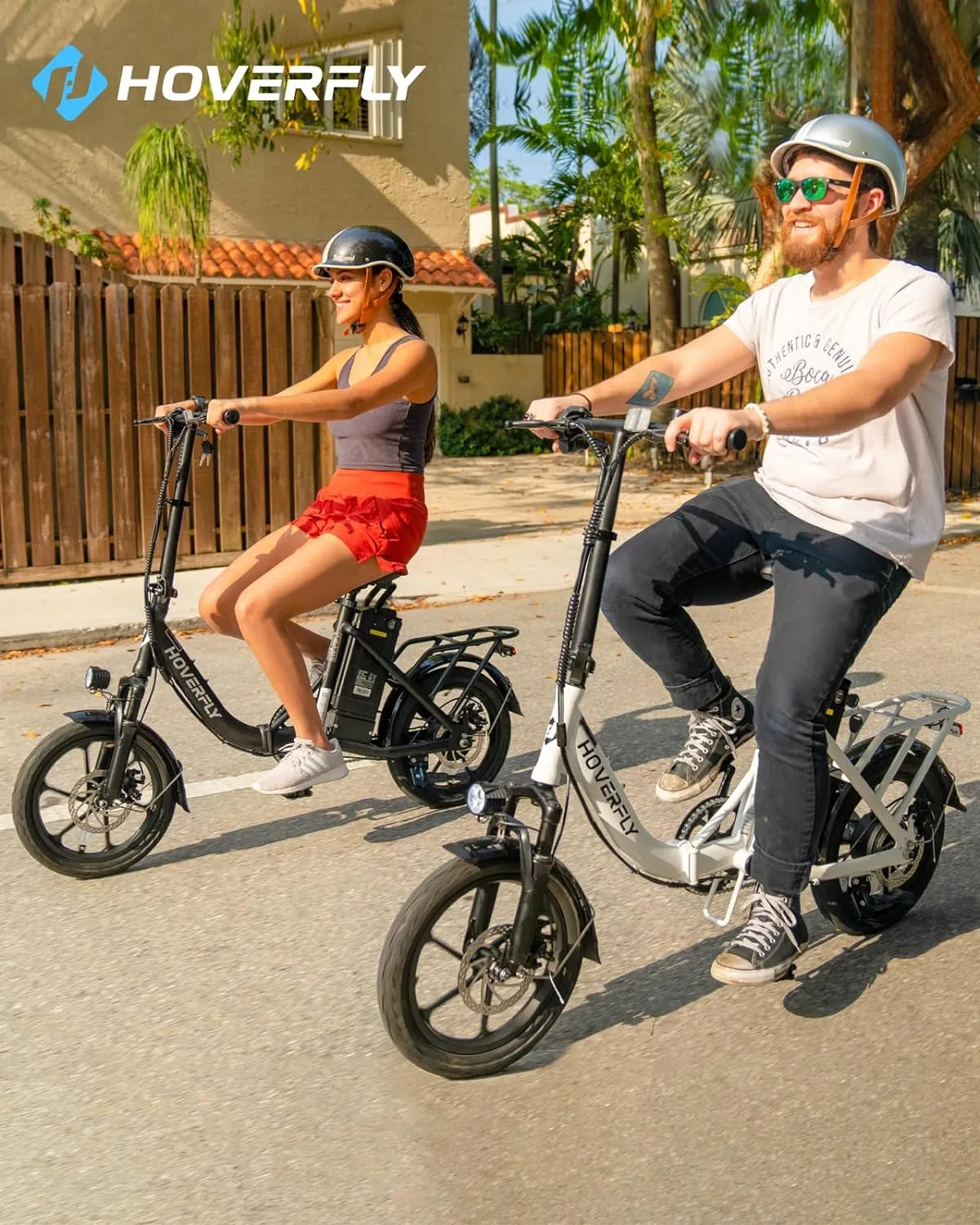 HOVERFLY H3 16" Electric Bike, Max 28Miles Range(Pedal-Assist) Folding E-Bike with Removable Battery, Front Suspension and Commuter Electric Bicycle Adults
