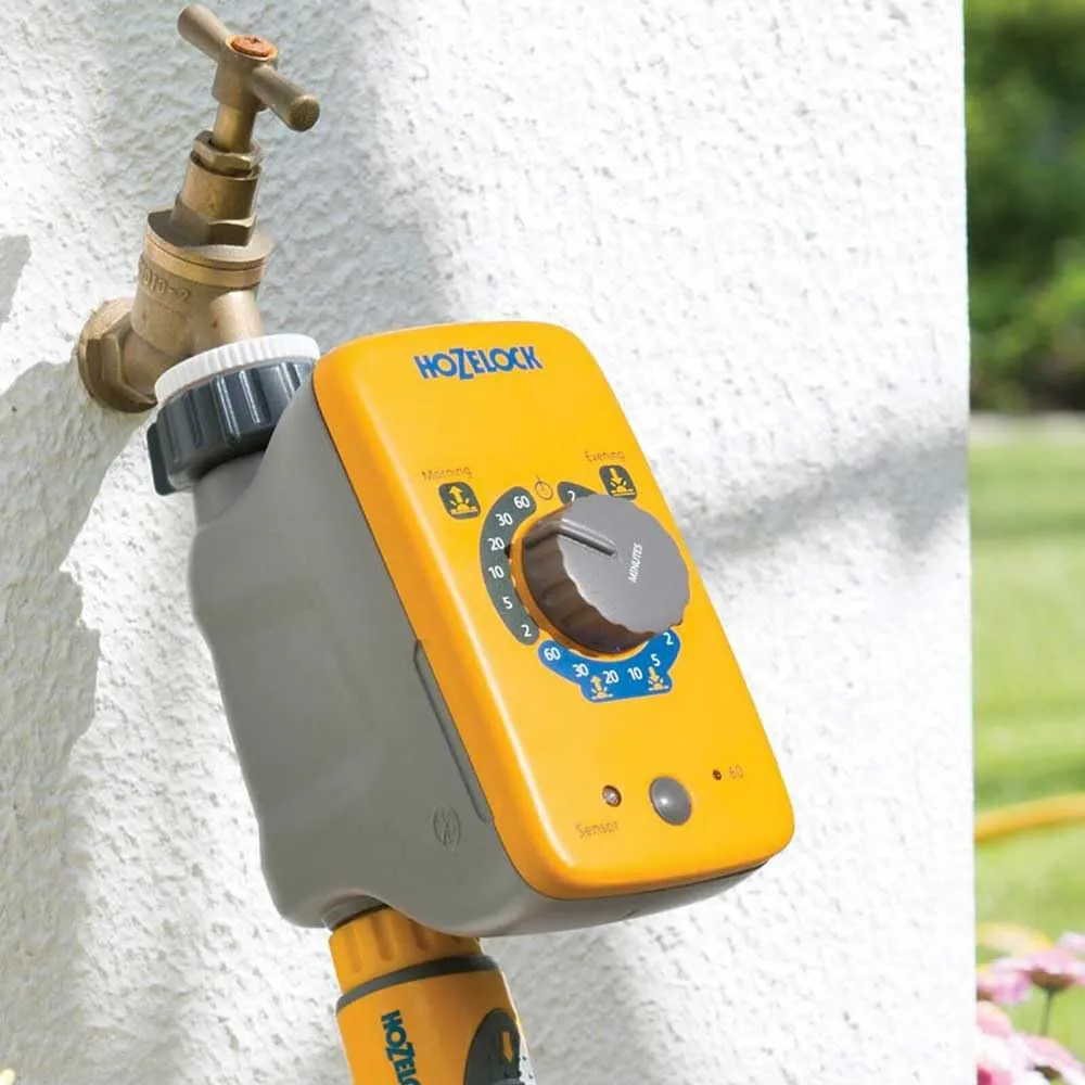 HOZELOCK - Watering Timer Sensor Controller : Automatic and Easy Watering with Its Light Sensor, Daily Watering at Sunrise and/or Sunset, Manual Watering Function [2212 0000]