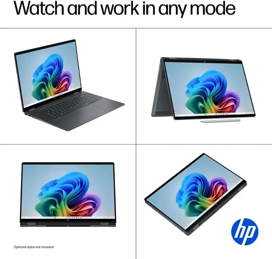 HP 2025 Laptop | OmniBook X Flip 2-in-1 | 16" 2880x1800 Touch OLED | Intel-8 Core Ultra 7 256V | 16GB LPDDR5 | 1TB SSD | Windows 11 Pro | Wi-Fi 7 - BT 5.4 - Backlit KB - 5MP Camera - Eclipse Gray