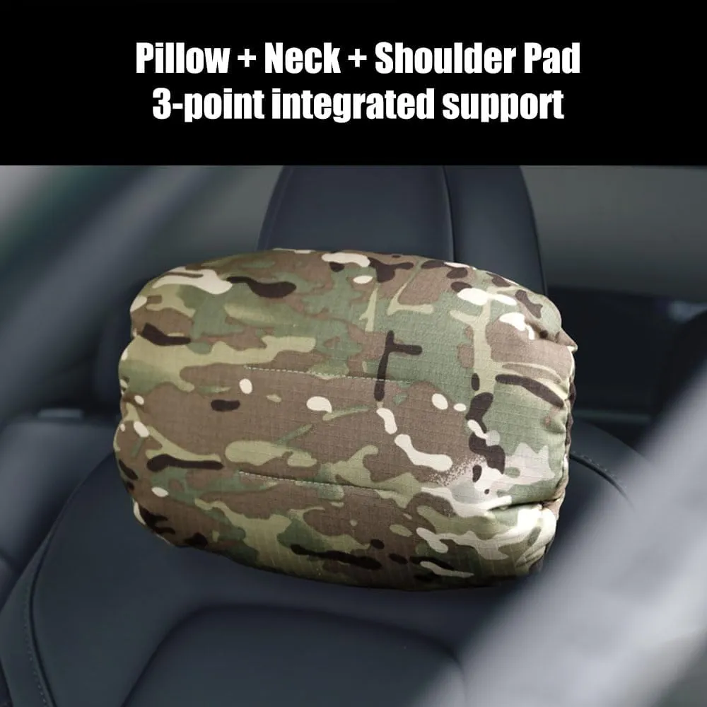 Hunting Camo Seat Cushion Portable Seat Pad, Camo Headrest Neck Pillow, Travel Blanket, Camouflage Pattern (Jungle Camo Neck Pillow)