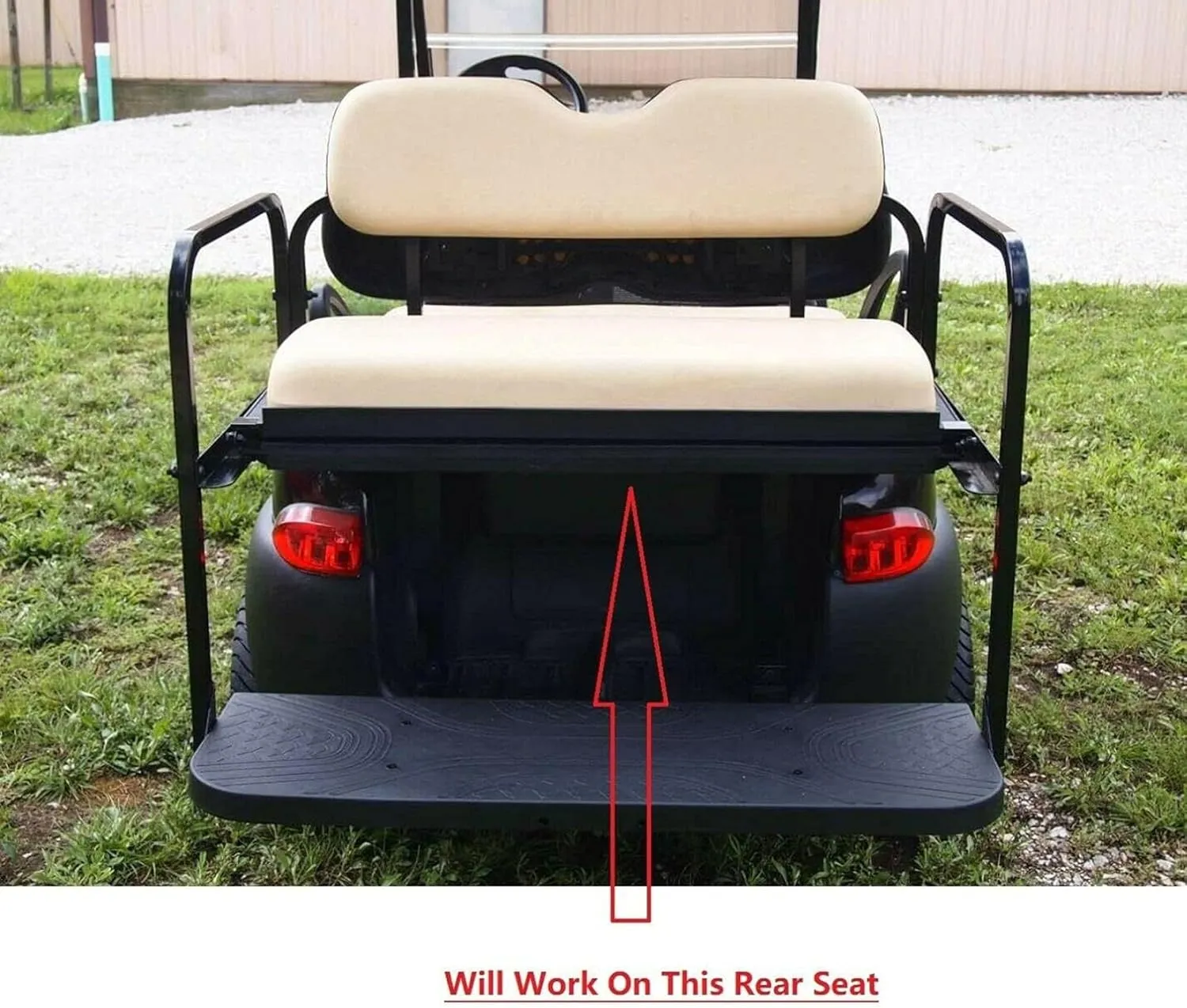 Huskey Golf Cart Front Rear Seat Covers Compatible with Yamaha G29 Drive & Drive 2 2007-Up Models, Custom Fit, Black/Red Diamond Stitching, Marine Grade Vinyl, Staple On