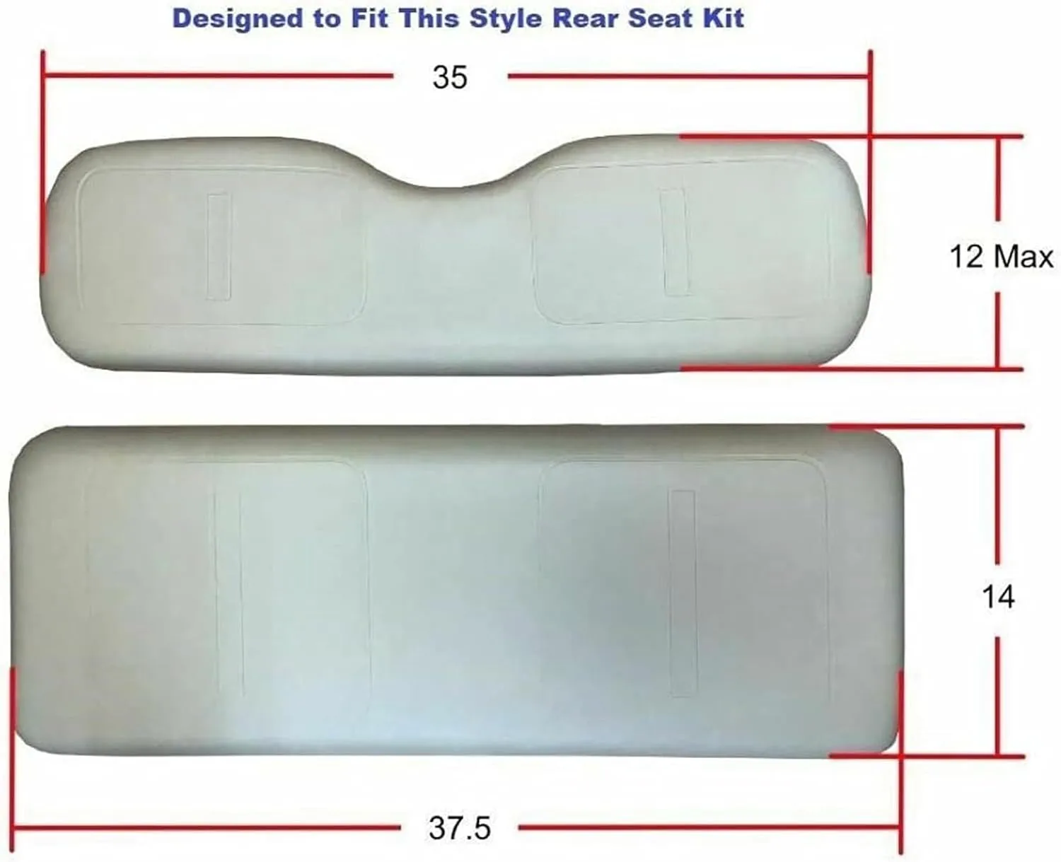 Huskey Golf Cart Front Rear Seat Covers Compatible with Yamaha G29 Drive & Drive 2 2007-Up Models, Custom Fit, Black/Red Diamond Stitching, Marine Grade Vinyl, Staple On