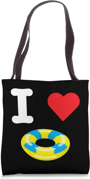 I Love Pool Floaties Raft Summer Party Ocean Water Fun Relax Tote Bag