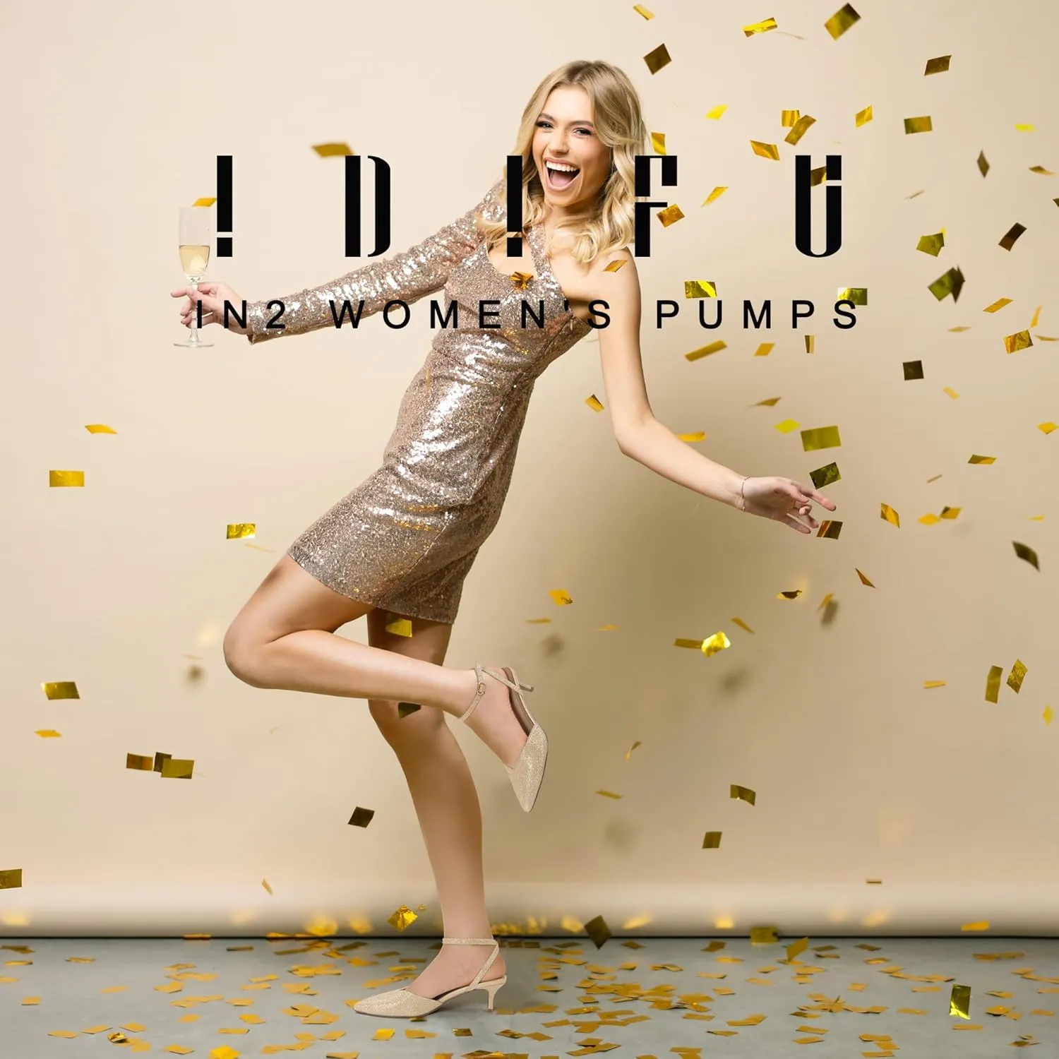 IDIFU IN2 Women's Pumps Closed Toe Kitten Heels Slingback Low Pointed Toe Short Ankle Strap Heels Wedding Bride Prom Bridal Work Dress Shoes for Women Comfortable Cute Trendy Pumps Shoes
