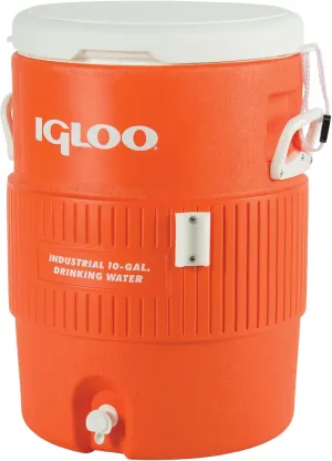 Igloo Seat Top Beverage Dispenser, Orange/White, 10 Gallon