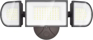 iMaihom 100W Flood Lights Outdoor, 9000LM Ultra Bright Security Lights, 3 Adjustable Heads Flood Lighting, IP65 Waterproof, 6500K Switch Controlled Floodlight for Yard Garage Court (Brown)