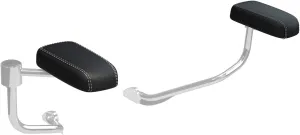 Indian Motorcycle Passenger Armrest Pads, Pair, Black Vinyl, White Stitching, for Specific Chieftain, Roadmaster, Chief, Springfield Models Equipped With Trunk, for Comfort and Support - 2884428-VBA