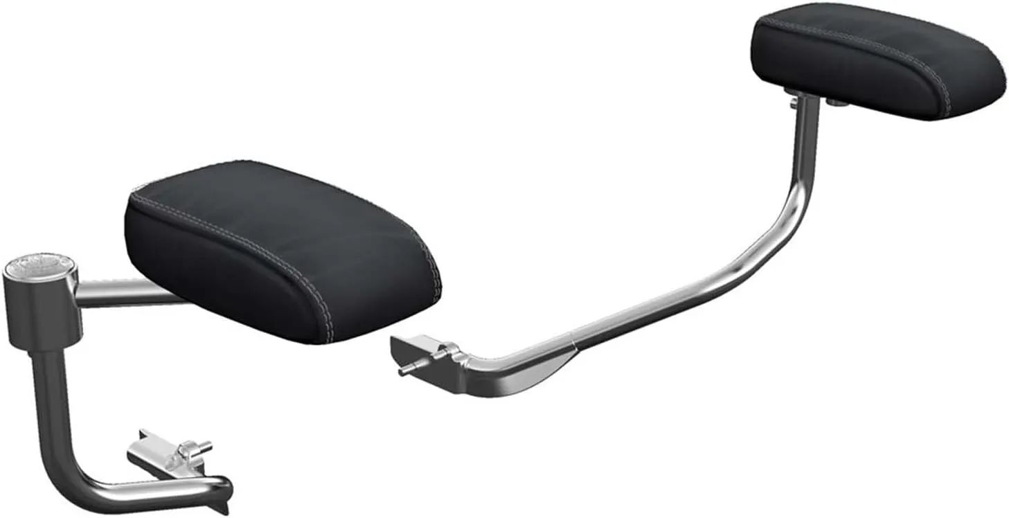 Indian Motorcycle Passenger Armrest Pads, Pair, Fits Specific Chieftain, Roadmaster, Chief, Springfield Models Equipped With Trunk, Black Genuine Leather, for Comfort and Support - 2880041-01