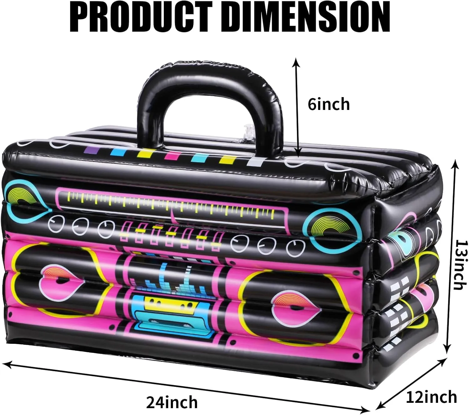 Inflatable Cooler for Parties, Radio Designed Style Inflatable Drink Cooler for Parties, Blow up Party Cooler for 80s90s Party Decorations
