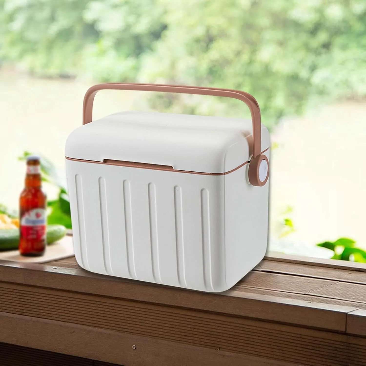 Insulated Cooler Box Cold/Heat Preservation Cooler with Handle Carrier Container Ice Box for Beach Indoor Outdoor Picnic BBQ