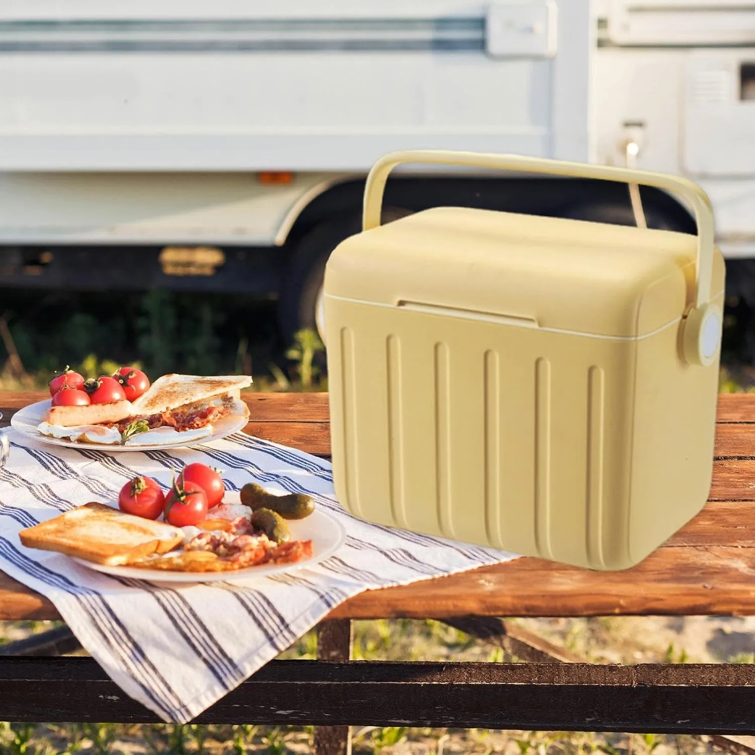 Insulated Cooler Box Ice Chest Box with Handle Storage Container Cold/Heat Preservation Cooler for BBQ Party Travel Fishing