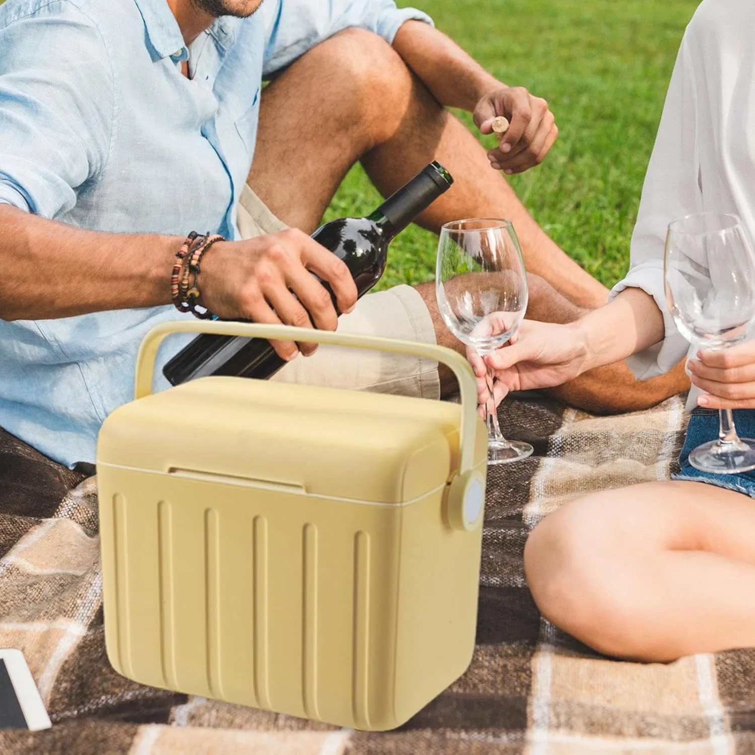 Insulated Cooler Box Ice Chest Box with Handle Storage Container Cold/Heat Preservation Cooler for BBQ Party Travel Fishing