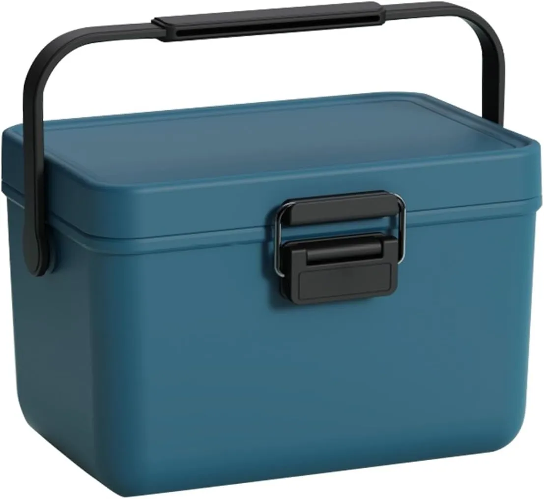 Insulated Mini Ice Chest with Portable Handles, 4qt Small Hard Cooler Lunch Box for Car Camping Picnic Beach Outdoor Cooler Refrigerated Box for Beach, Picnic, Camping, Boat
