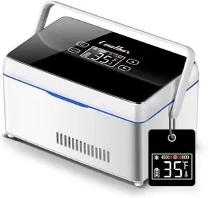 Insulin cooler travel box,Mini insulin travel case,medicine cooler,Portable Diabetic Box Keeping Cooling35℉ ~ 46 ℉ car Cooler Box,LED Display (Fahrenheit)